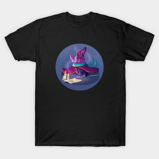 Cat under Witch Hat T-Shirt by thehousekat